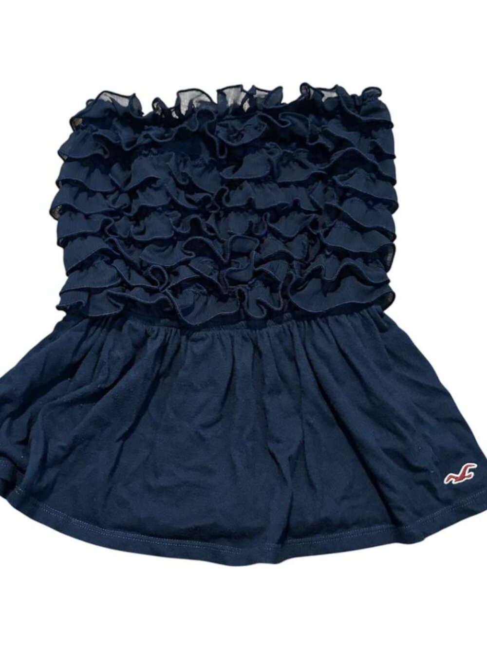 Vintage Y2K Hollister Navy Ruffled Tube Top Size Small